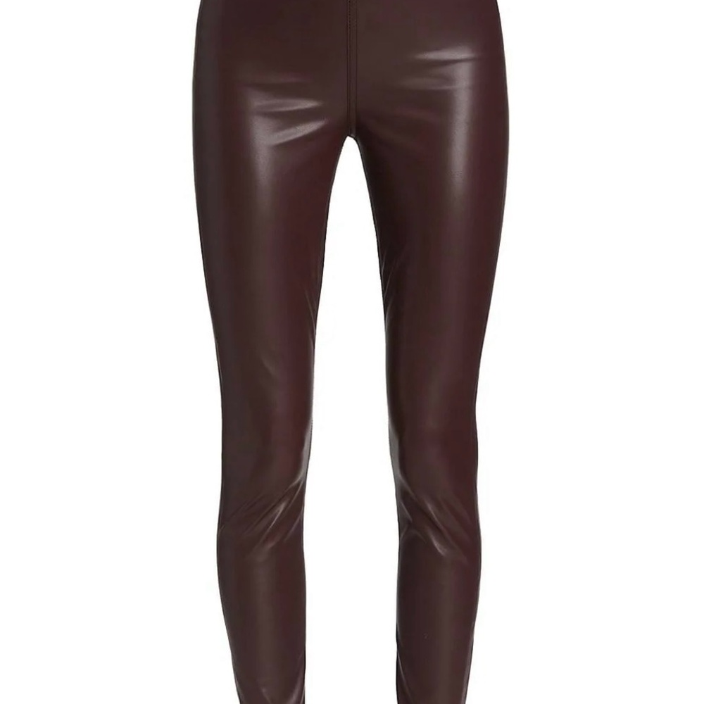 Rag & Bone Burgundy Nina Faux Leather Pull On Skinny | Leggings | Size L